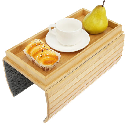 Bamboo Couch Cup Holder Tray