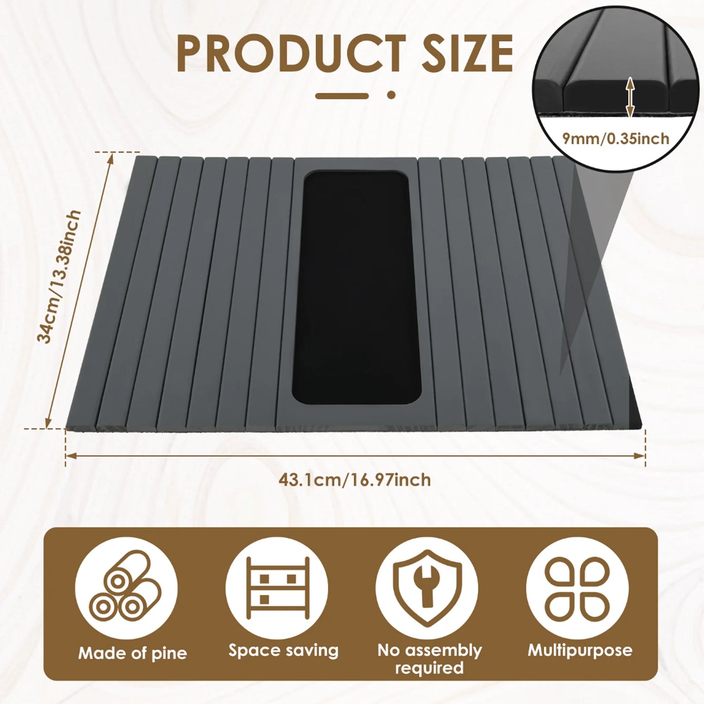 Bamboo Couch Cup Holder Tray