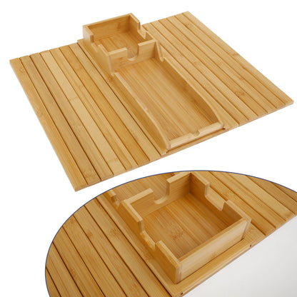 Bamboo Couch Cup Holder Tray