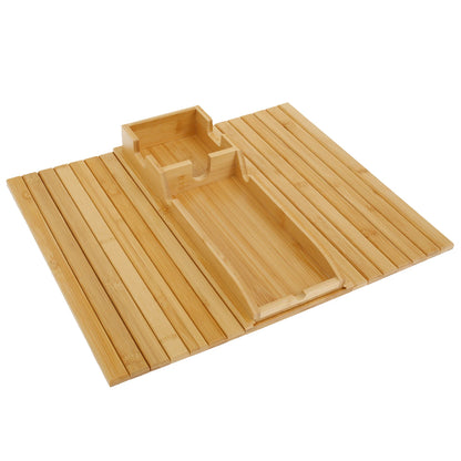 Bamboo Couch Cup Holder Tray