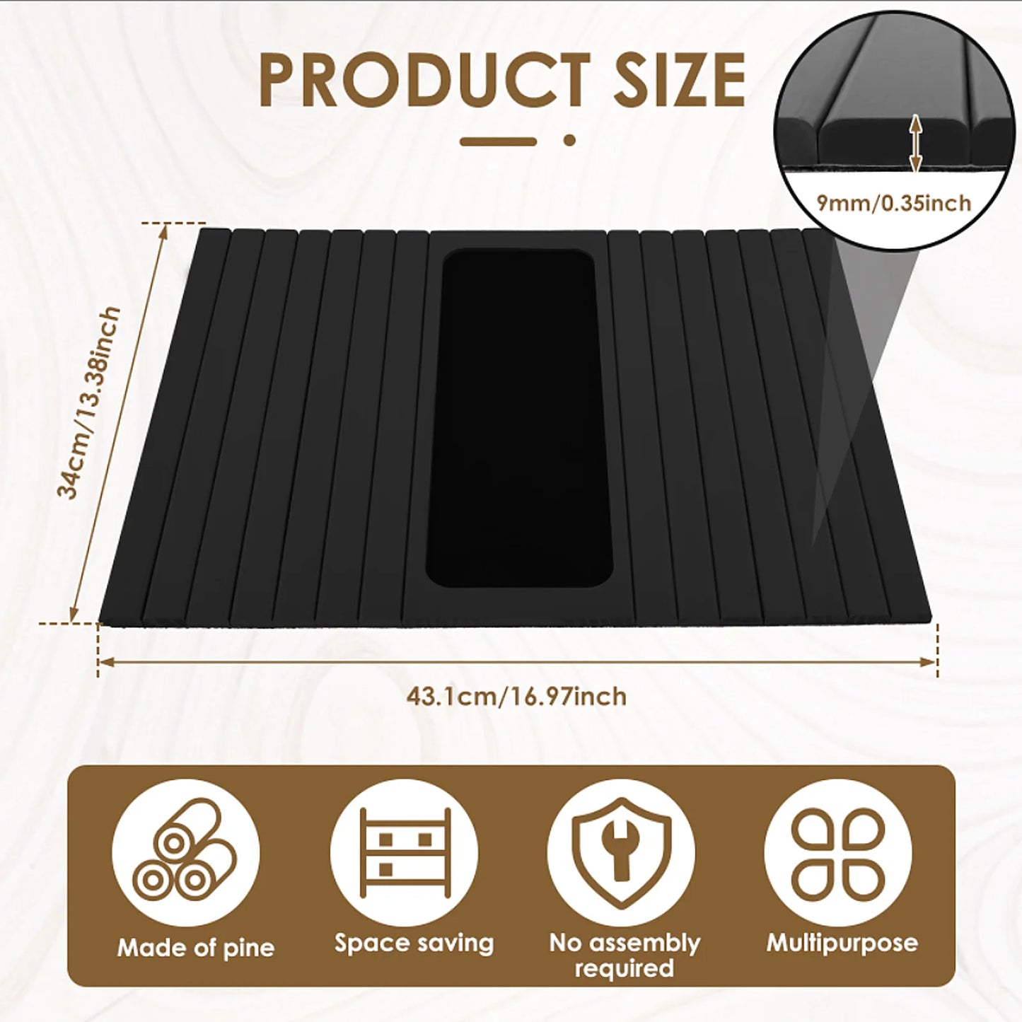 Bamboo Couch Cup Holder Tray