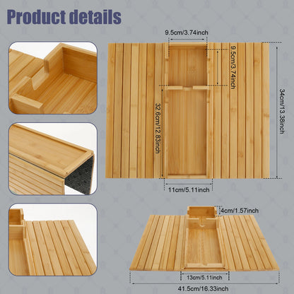 Bamboo Couch Cup Holder Tray