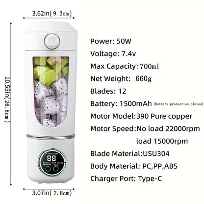 New Portable, Rechargeable, Stainless Steel Handheld blender